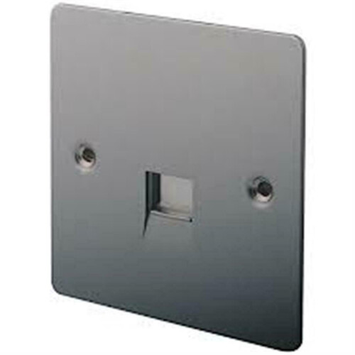 LAP SLAVE TELEPHONE SOCKET BLACK NICKEL 2