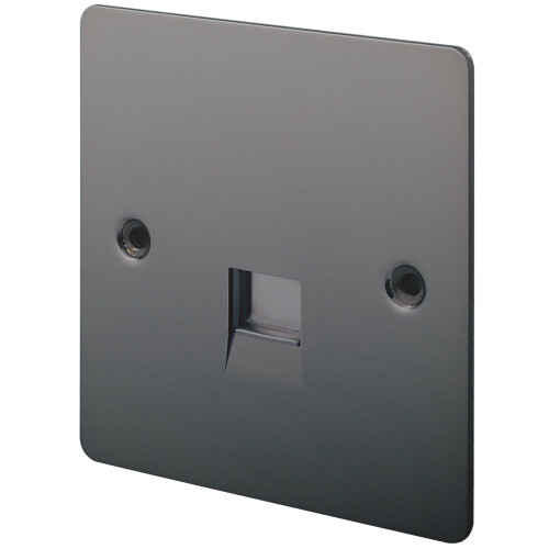 LAP SLAVE TELEPHONE SOCKET BLACK NICKEL