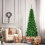 Gymax 6.5 FT Artificial Pencil Christmas Tree LED Pre-Lit Xmas Tree Holiday Decoration 9