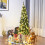 Gymax 6.5 FT Artificial Pencil Christmas Tree LED Pre-Lit Xmas Tree Holiday Decoration 1