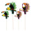 4 Toucan wooden picks 25 - 17.5 cm 1