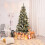 Gymax 7 ft Snow Flocked Artificial Christmas Tree Hinged Slim Xmas Tree W/ Red Berries 8