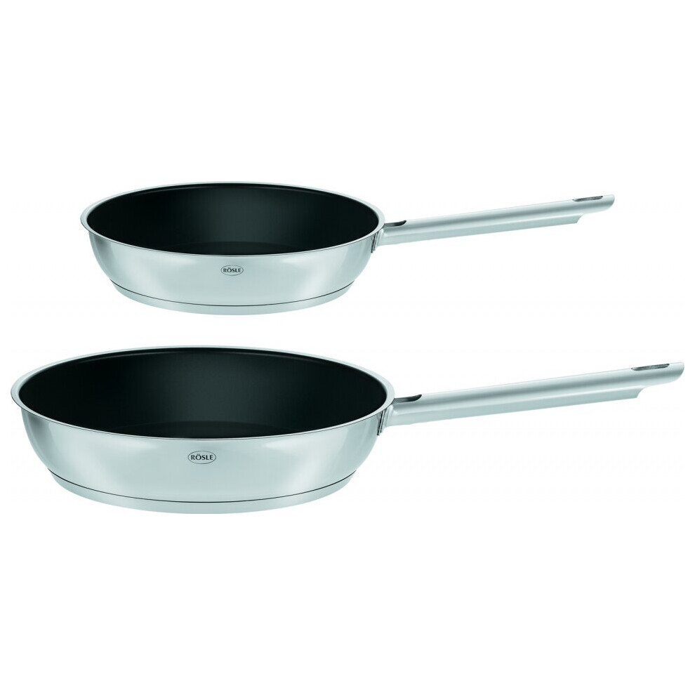frying pan 20/28 cm stainless steel silver/black 2 pieces-image-OPC-P8Q2VR9-NEW