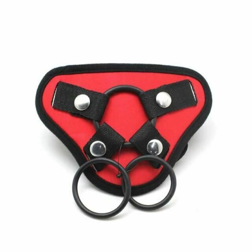(Red) Satin Dildo Harness Couples Bondage Strap-On