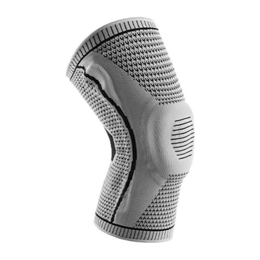 (Gray, M) Stretchy Compression Sleeve Knee Elite Sport Knee Sleeve Brace Total Orthotics