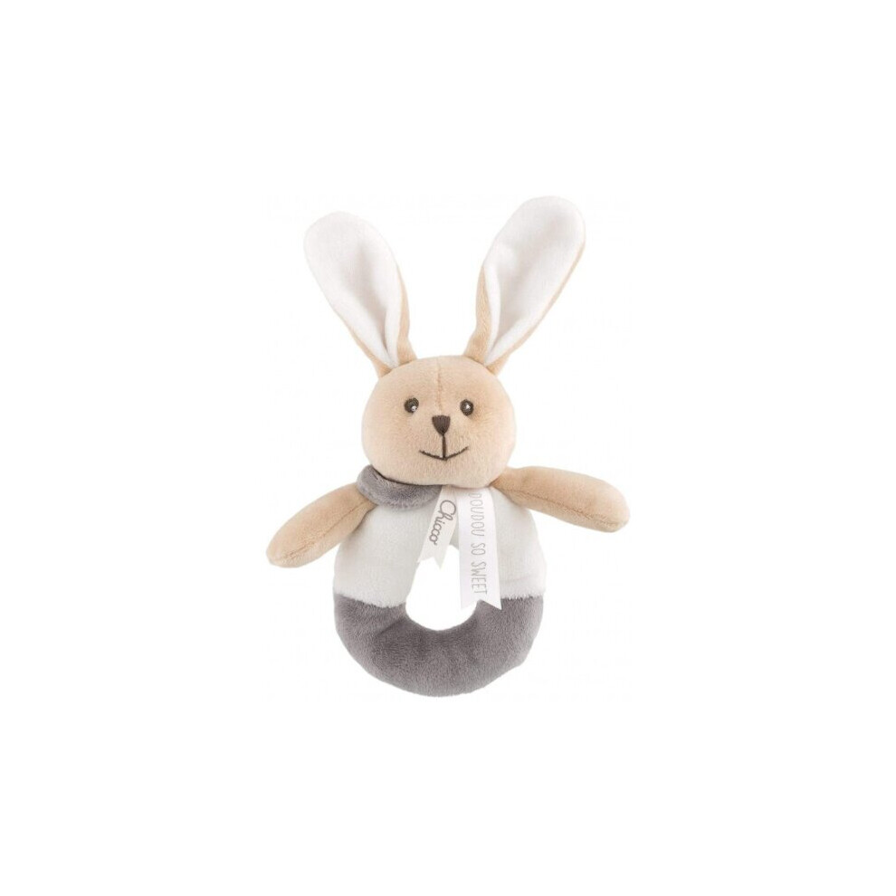 rattle Rabbit junior 15 x 20,5 cm plush beige