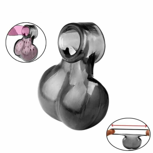 Soft Cock Sleeve Silicone Ball Scrotum Bag Penis Ring 1