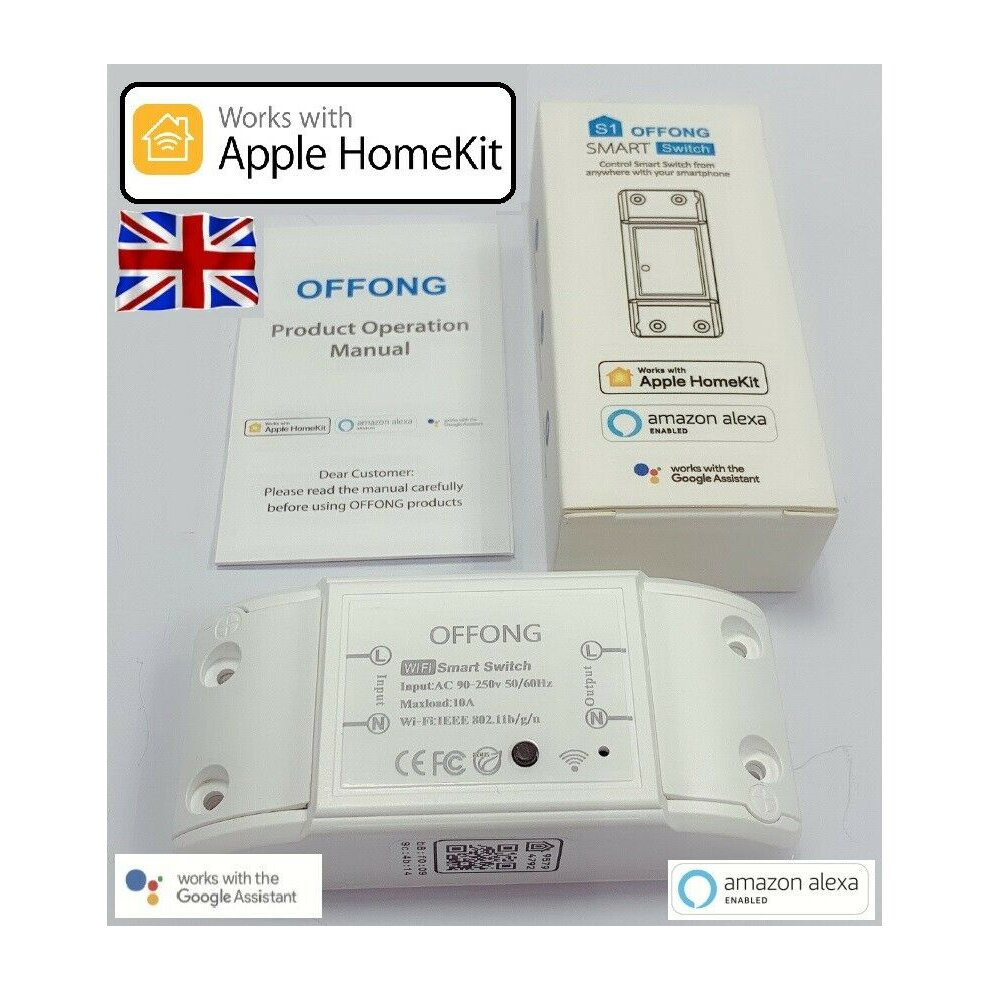 Offong Smart Switch Working With Apple Homekit, Siri, Alexa, Google - Uk Stock 791378040001