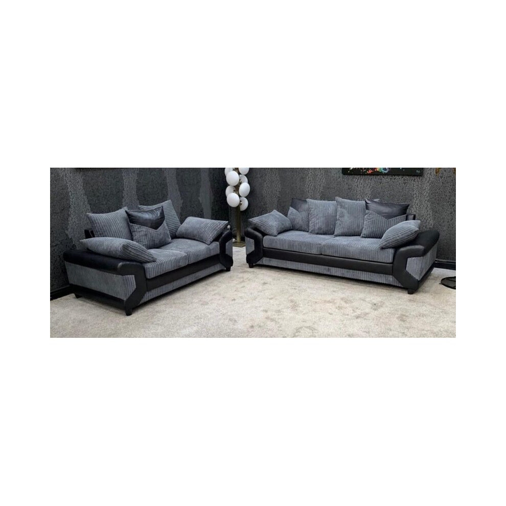 Rio Grand 3 + 2 Sofa Set - Black & Grey