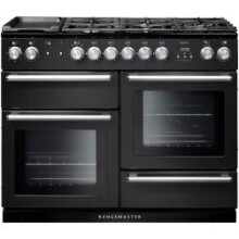 Nexus 110cm Dual Fuel Range Cooker : Charcoal Black And Chrome Trim