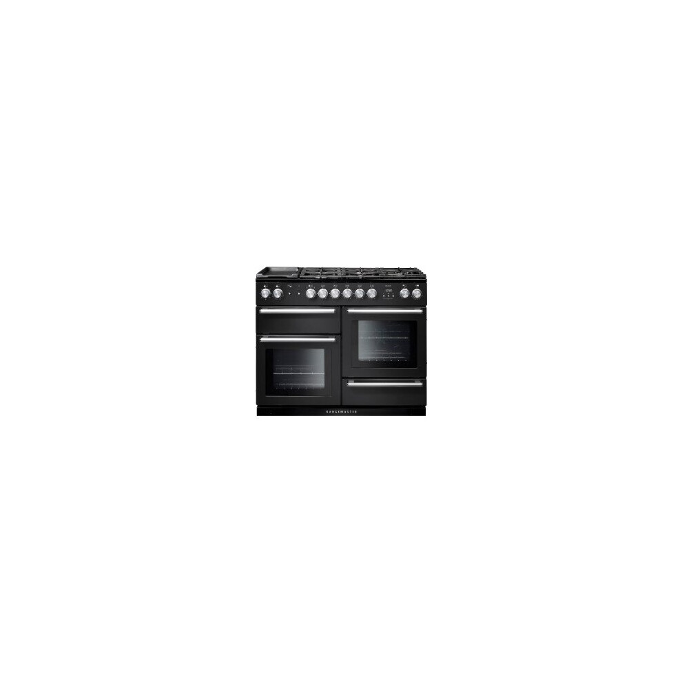 Rangemaster Nexus 110Cm Dual Fuel Range Cooker : Charcoal And Chrome Trim Black