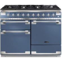 Elise110cm Dual Fuel Range Cooker : Stone Blue And Brushed Nickel