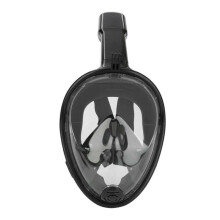 (Black, S/M) Kid Adult Snorkel Face Mask Swimming Scuba Set Anti-Fog