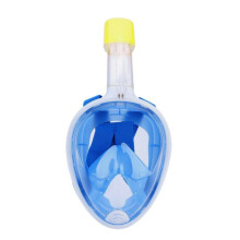 (Blue, S/M) Kid Adult Snorkel Face Mask Swimming Scuba Set Anti-Fog