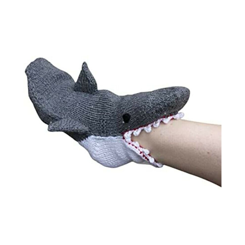 (Shark) Christmas knitted crocodile chameleon animal socks funny knitted pattern funny gifts
