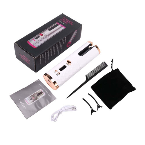 Cordless Auto Rotating Waver Curling Iron Wireless LCD Ceramic 1