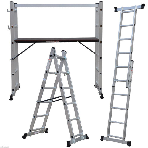 3 In 1 Portable Heavy Multi-Purpose Telescopic Ladder Scaffold Tower 1