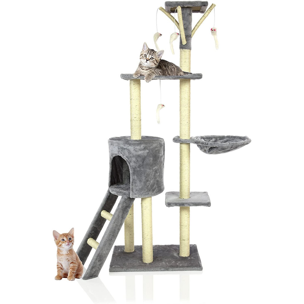 Cat Scratch Posts Multi-Level Climbing Tower Bed Activity Tree Ladder