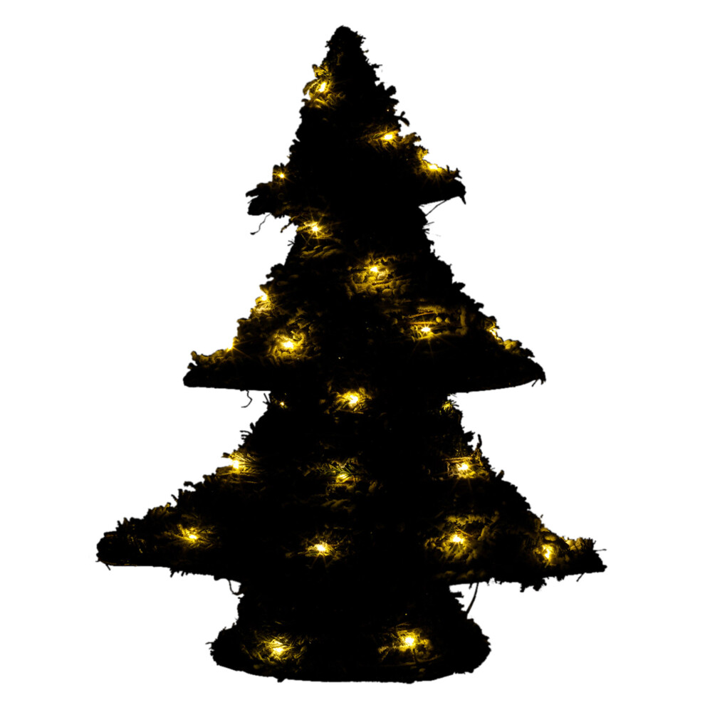 (50cm - 40 LED's) Artificial Christmas Tree Green White Light Up LED