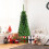 Gymax 4.5 FT Artificial Pencil Christmas Tree Pre-Lit Hinged Fir w/ 226 Tips Slim Tree 8