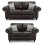 Furniture 786 (Tan Black) Oakland Suede Leather 3 2 Seater Sofa Set 1