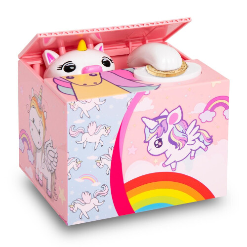 Doodle Mischief Unicorn Kids Creative Automatic Coins Stealing Piggy Bank Money