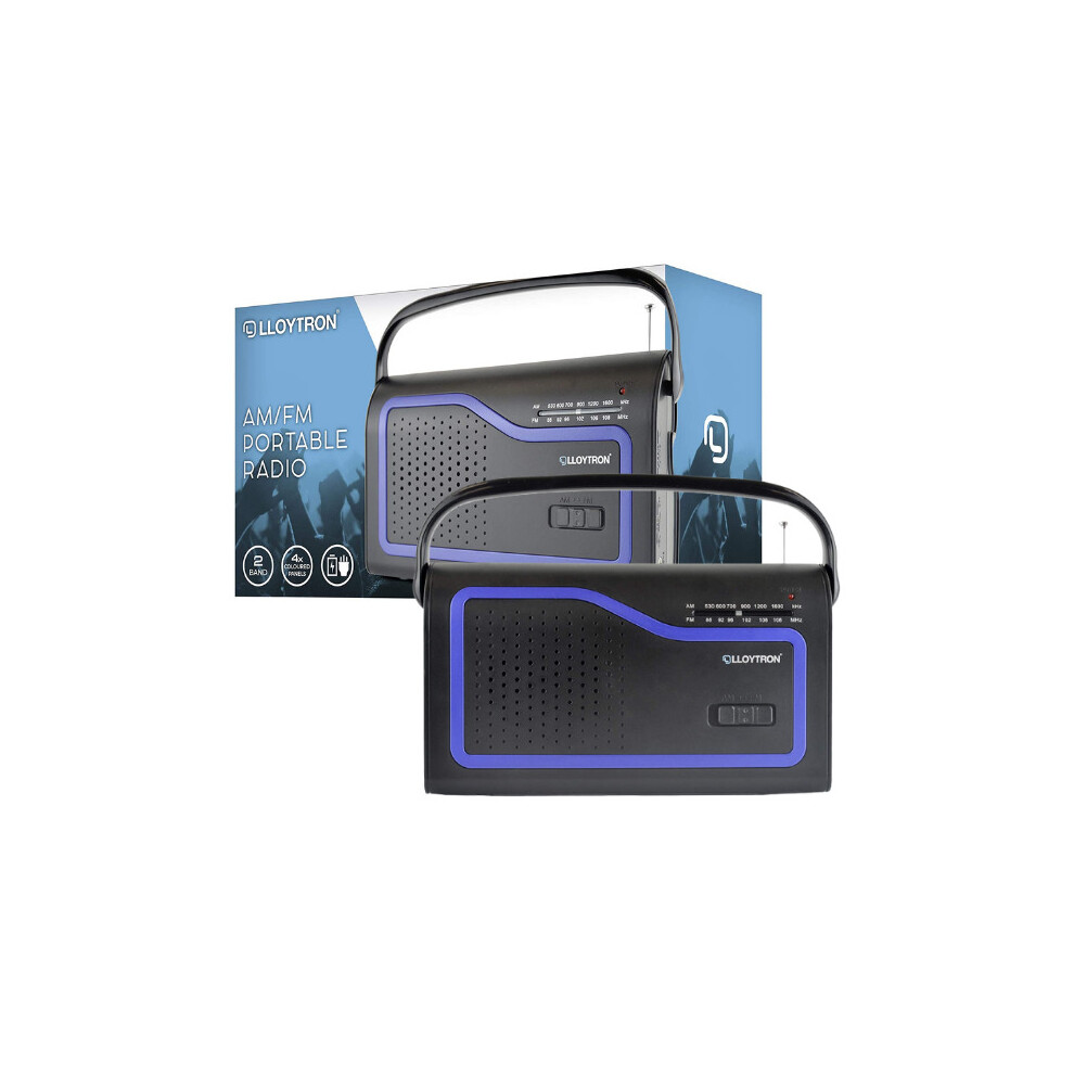 Lloytron 'Ibiza' 2 Band Ac/Dc Portable Radio With Carry Handle - N2402bk Black 5052337006946