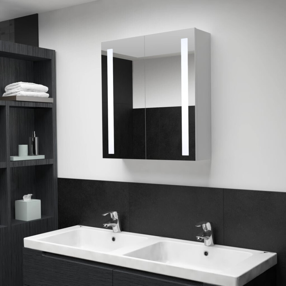 Vidaxl Led Bathroom Mirror 60 X 14 X 62Cm Wall Light Vanity Mirror Wall Cabinet