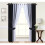 (52"wide x 90"drop) Eyelet Curtains Ring Top lined ready made 3 Tone Black Grey White 1