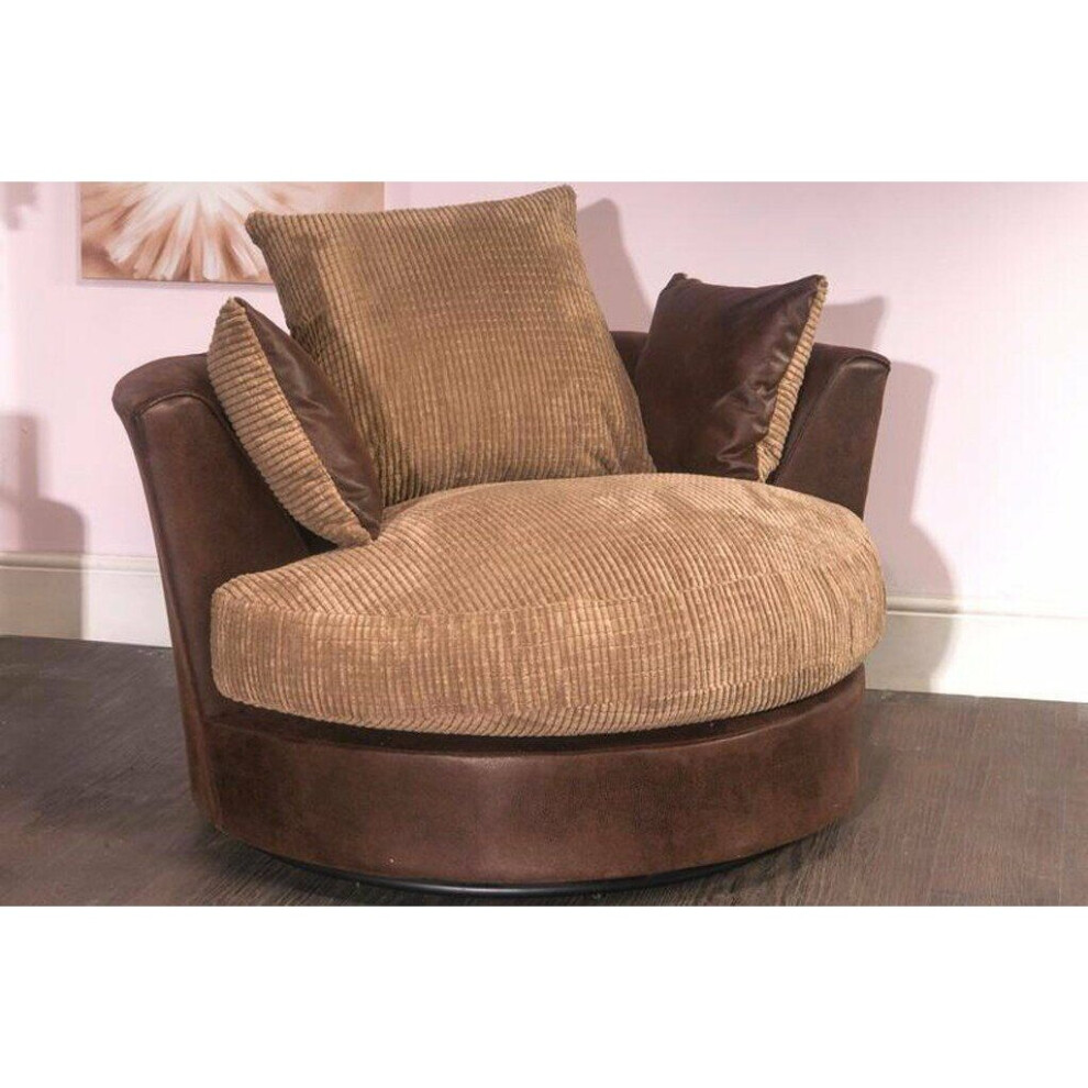 Furniture 786 Porto Jumbo Cord Swivel Chair-Arm Chair
