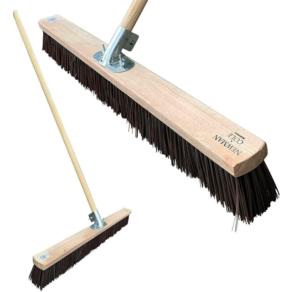 36" Outdoor Broom Head Handle Extra Large Wide Heavy Duty Stiff Garden