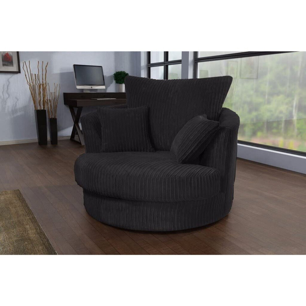 Furniture 786 Porto Jumbo Cord Swivel Chair-Arm Chair