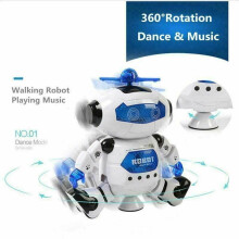 Robot LED Light Music Electric Dancing Space Walking Toy For Boys Kids Christmas Gift