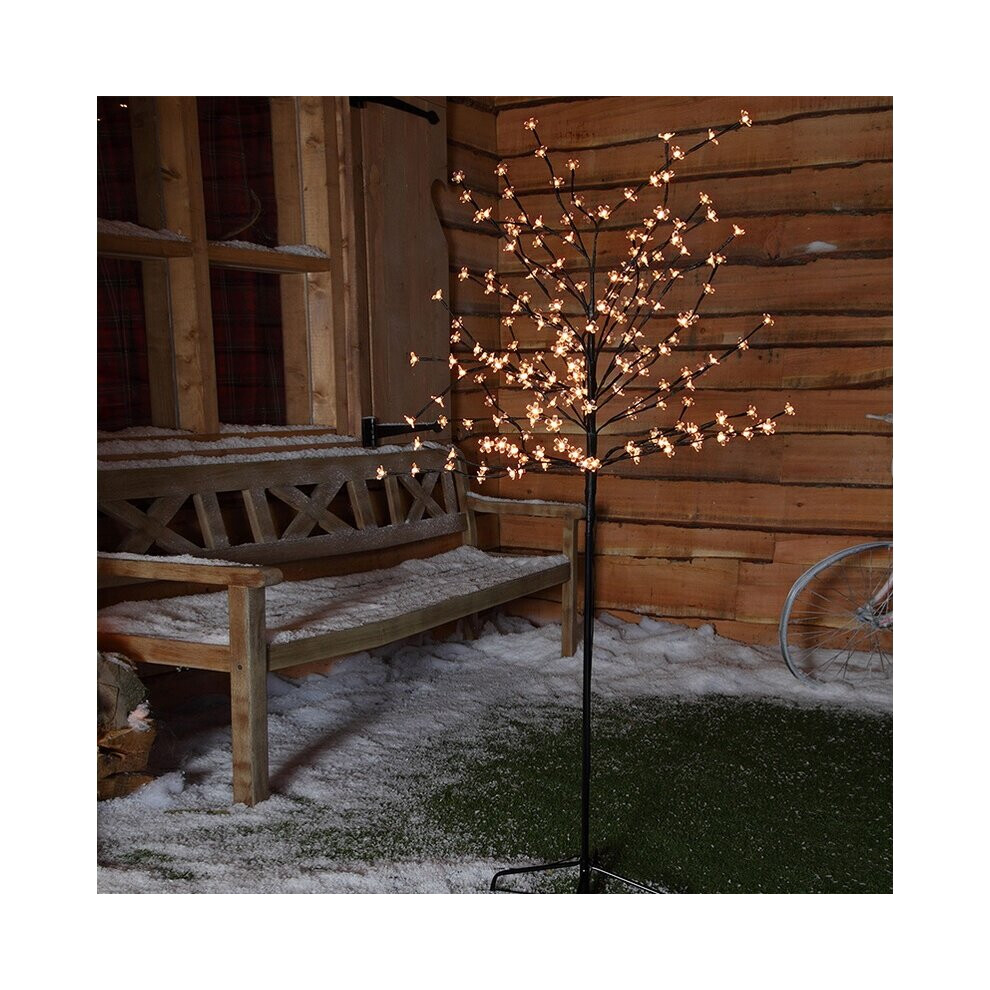 (6ft 200LED, Copper Glow) LED Cherry Blossom Tree Christmas Outdoor Pre-Lit