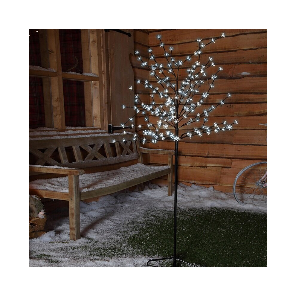 (7ft 250LED, Cool White) LED Cherry Blossom Tree Christmas Outdoor Pre-Lit