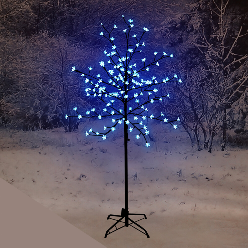 (6ft 200LED, Blue) LED Cherry Blossom Tree Christmas Outdoor Pre-Lit