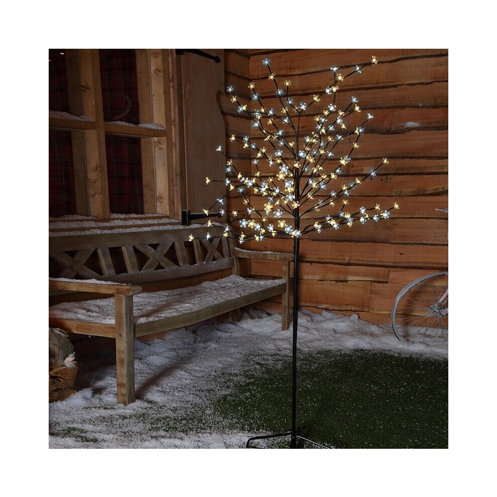 (7ft 250LED, Mixed White) LED Cherry Blossom Tree Christmas Outdoor Pre-Lit