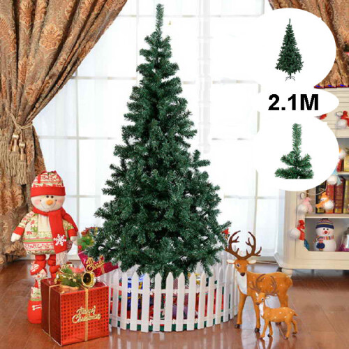 Gymax 7FT Artificial Christmas Tree Green Xmas Decorations w/Foldable  Stand 1