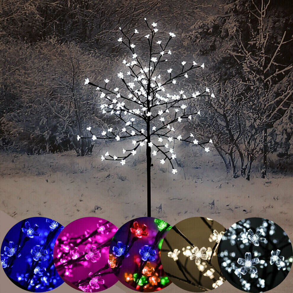 (Ice White, 150cm) LED Cherry Blossom Twig Tree Pre-Lit Christmas