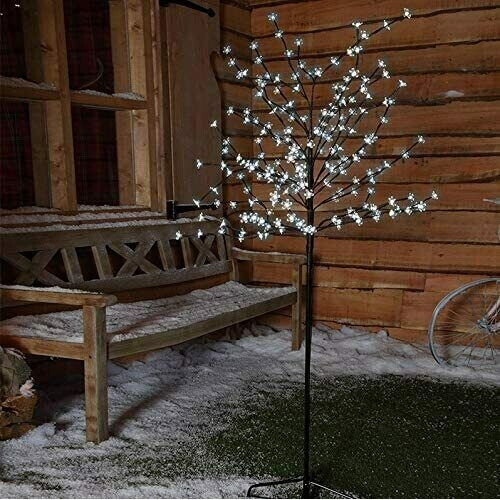 Snow Time (Warm White, 150cm) LED Cherry Blossom Twig Tree Pre-Lit Christmas