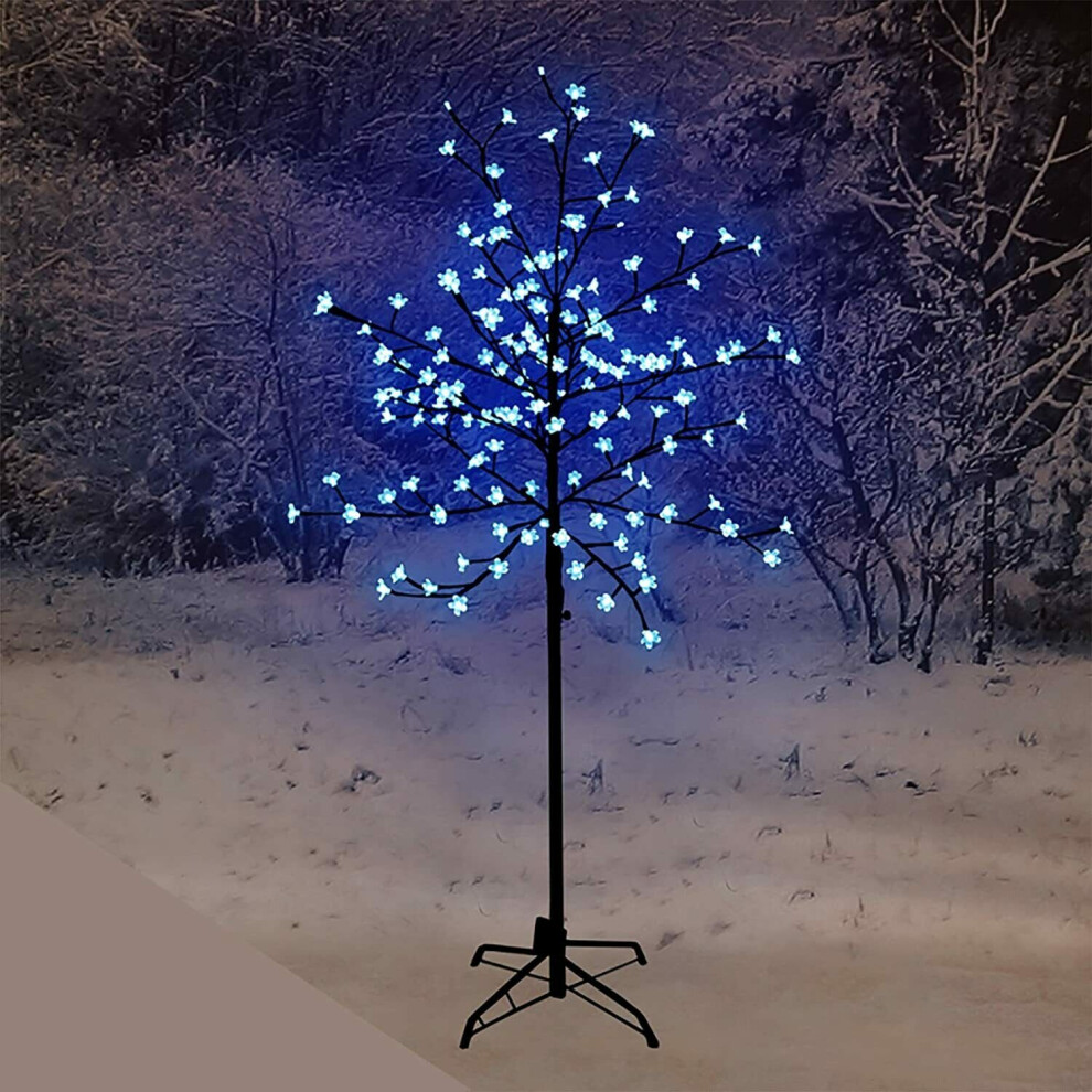 (Blue, 180cm) LED Cherry Blossom Twig Tree Pre-Lit Christmas