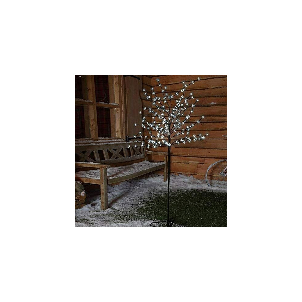 (Ice White, 180cm) LED Cherry Blossom Twig Tree Pre-Lit Christmas