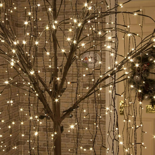 Snow Time (5ft, Warm White) Weeping Willow Tree Warm/Ice LED's In/Outdoor Tree 1