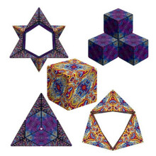 Variety Changeable Magnetic Magic Cube Anti Stress 3D Hand Flip Puzzle Toys Gift