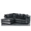 Furniture 786 (Left hand Corner, Black) Bella Crushed Velvet Corner sofa 1