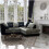 Furniture 786 (Right hand Corner, Black-Silver) Bella Crushed Velvet Corner sofa 1