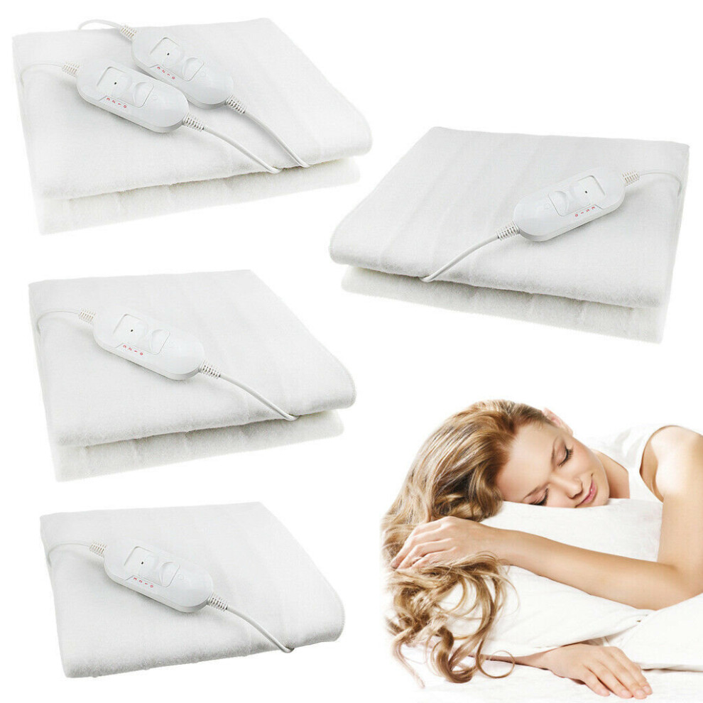 Electric Blanket Heated Under Luxury Single Double King Size Bed Washable Fleece
