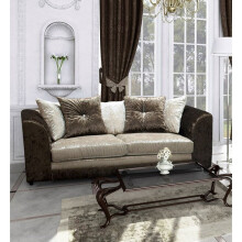 (Brown-mink, 3 seater) Leo Crushed Velvet 3 & 2 Seater Sofa Set
