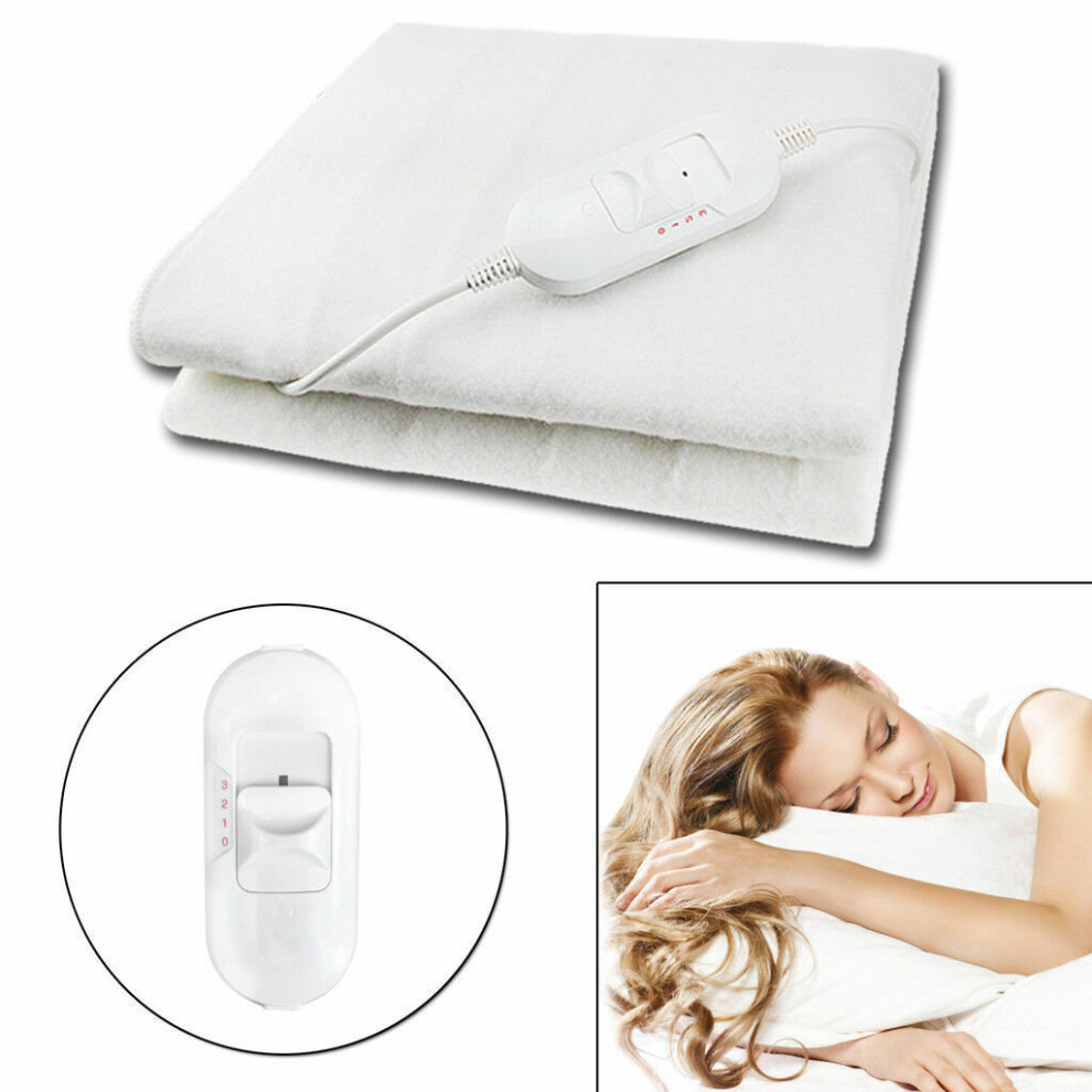 (Double) Electric Blanket Heated Under Luxury Single Double King Size Bed Washable Fleece