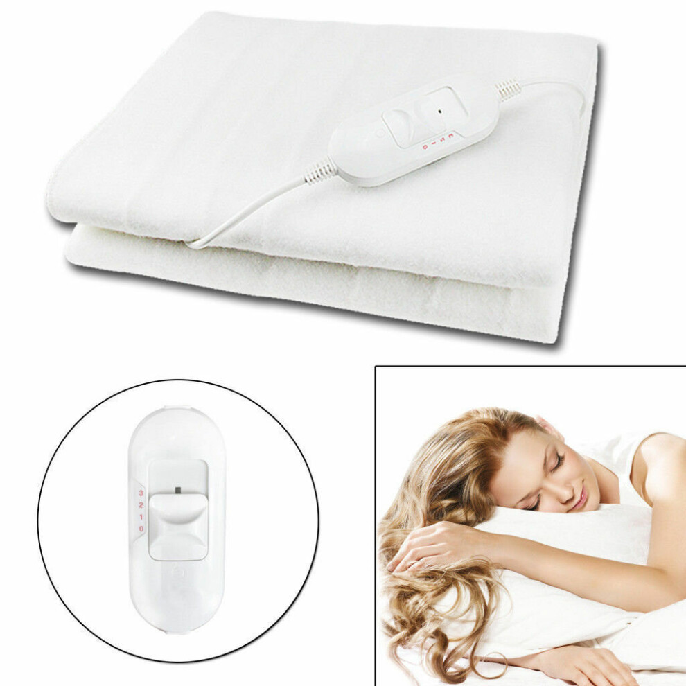 (King) Electric Blanket Heated Under Luxury Single Double King Size Bed Washable Fleece